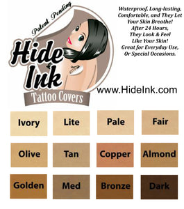 Hide Ink Temporary Tattoo Cover Up - DARK (5 or 10 Pack)