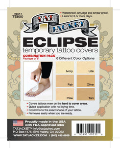 Tatjacket Eclipse Temporary Tattoo Covers (6-Pack) - LIGHT COMBO PACK