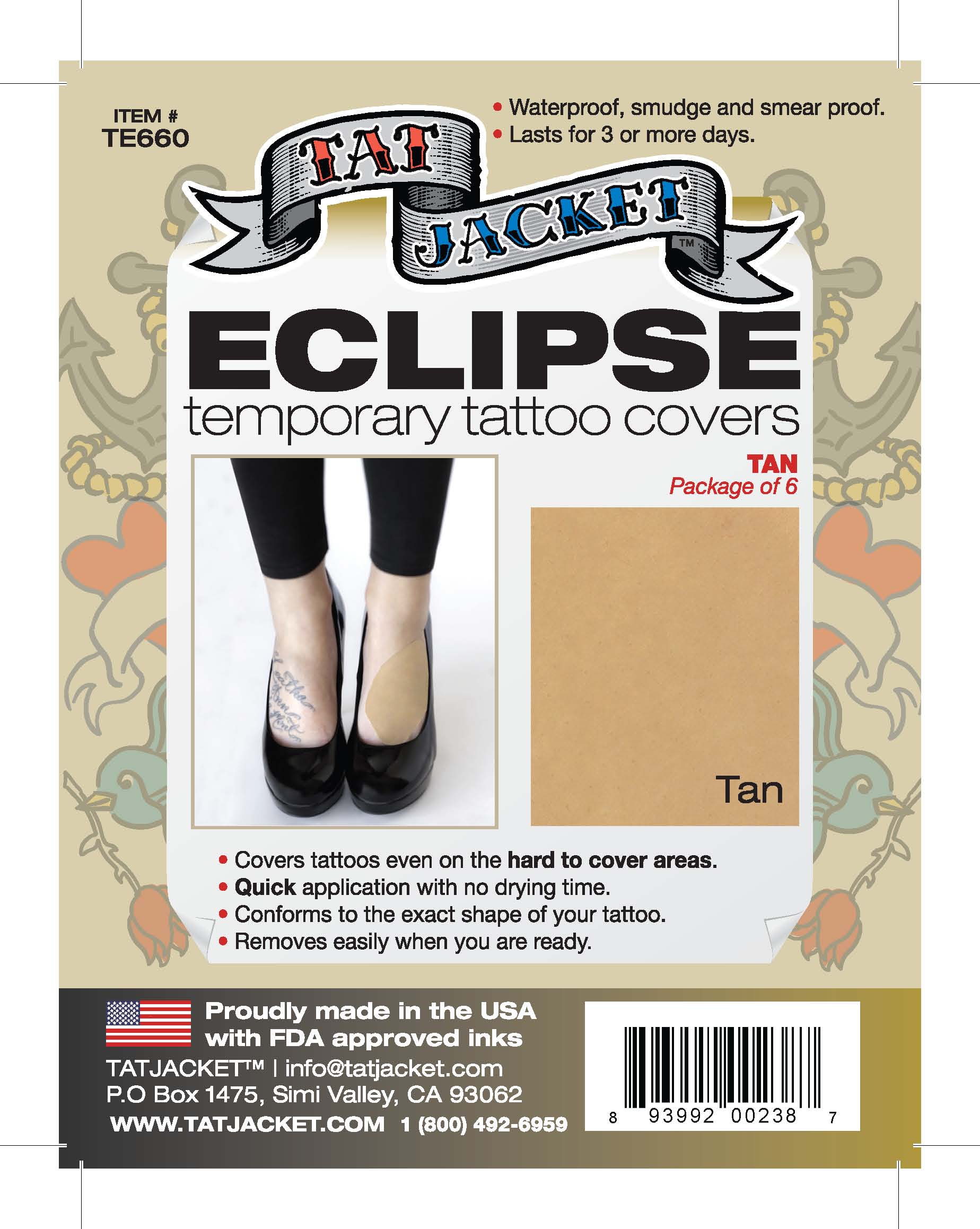 tattoo tarp Tatjacket Eclipse Temporary Tattoo Covers (6-Pack)